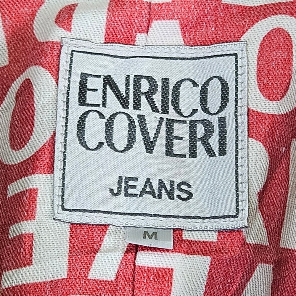 Y2K Enrico Coveri Women's Faux Fur Denim Indie Jacket M Cropped 2000's Statement - Picture 3 of 9